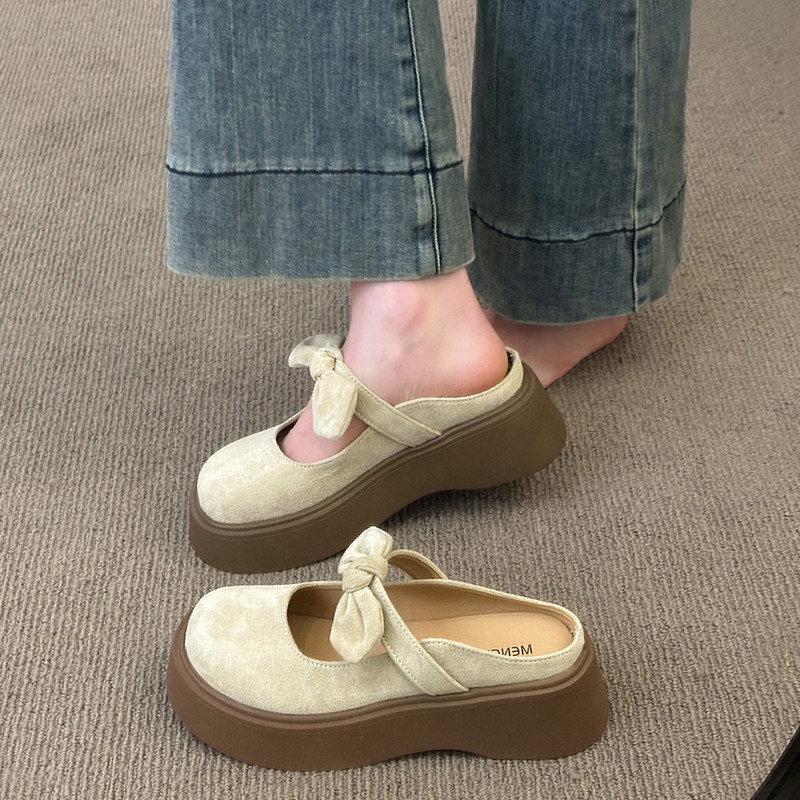 Полусапожки Birkenstock baotou на толстой подошве, женская верхняя одежда для ленивых женщин, лето 2025, новый стиль с юбкой, босоножки Muller и тапочки