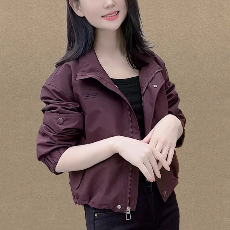 Petite Hooded Short Trench Coat for Women, 2026 Spring and Autumn New Loose Fashion Jacket Baseball Uniform Top Petite Hooded Short Trench Coat for Women, 2026 Spring and Autumn New Loose Fashion Jacket Baseball Uniform Top