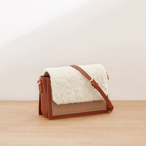 HFresh leather Lamb hair autumn and winter small square bag womens bag New 2021 tide fashion shoulder shoulder bag women