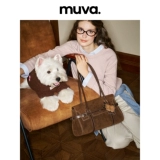 muva Кожаная вместительная и большая сумка через плечо, сумка на одно плечо, в британском стиле