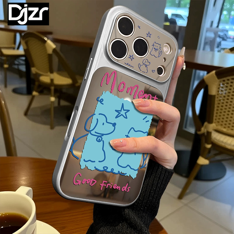 Suitable for iPhone 18 Pro Max Phone Case, New Style with Beautiful Lines, Cat and Dog Magnetic Design, Large Window, Cute Metallic Silver Mirror Shell for Apple 17 Pro, Full Coverage Anti-Drop Protective Case for iPhone 16 Suitable for iPhone 18 Pro Max Phone Case, New Style with Beautiful Lines, Cat and Dog Magnetic Design, Large Window, Cute Metallic Silver Mirror Shell for Apple 17 Pro, Full Coverage Anti-Drop Protective Case for iPhone 16