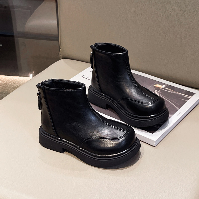 Girls' Boots, Kidsren's Boots, Girls' Velvet Leather Boots, 2025 Winter New Style Short Boots, Cotton Boots, Winter Boots