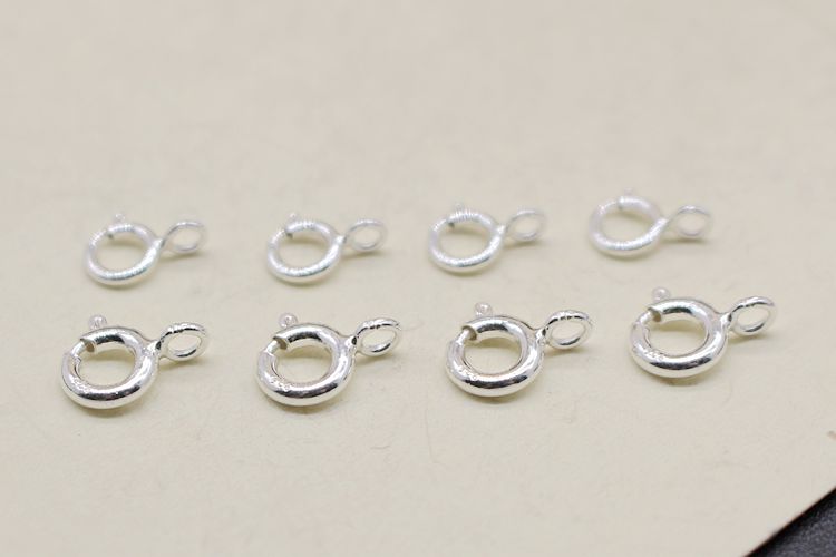 Phụ kiện trang sức DIY S925 Vòng tay bạc sterling Khóa mùa xuân Khóa đeo vòng cổ Vòng đeo tay Khóa bạc Phụ kiện bạc - Vòng chân lắc chân bạch kim