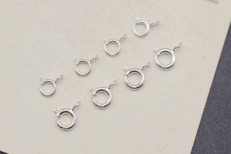 Phụ kiện trang sức DIY S925 Vòng tay bạc sterling Khóa mùa xuân Khóa đeo vòng cổ Vòng đeo tay Khóa bạc Phụ kiện bạc - Vòng chân lắc chân bạch kim