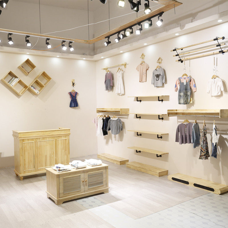 Hanghanger Clothing Display Rack Upper Wall Combo Women's Clothing Store Shelf Display Shelf Simple Wall-mounted Display Shelf