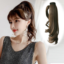 Natural non-trace binding female fake ponytail curly hair long and long ponytail braid matte simulation hair wig real person Real shot
