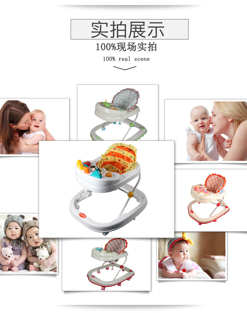 Xe đẩy em bé có thể ngồi xe đẩy 6 7-18 tháng xe tập đi đa năng có thể gập lại xe tập đi cho bé