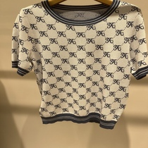 JESSIE counter 2023 autumn short-sleeved pullover round neck sweater JMFFM028-1299