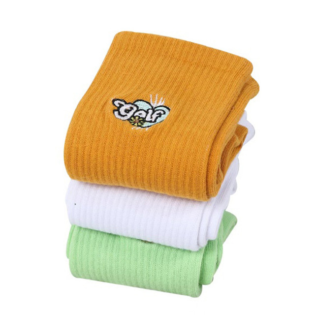 golfwang love letters embroidered socks socks sport mid-calf socks pure cotton sweat-absorbent street skateboard socks trendy socks