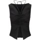 ນາງ Chen CHENTAITAI-Butterfly Effect-Pleated Drawstring Camisole