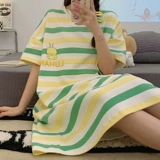 Пижама, летняя тонкая хлопковая мультяшная милая юбка, свободный крой