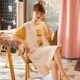 Bộ đồ ngủ bằng cotton tinh khiết của phụ nữ mùa hè mỏng ngắn tay sinh viên phục vụ ở nhà mùa xuân và mùa thu bộ đồ ngủ bằng cotton ngọt ngào và dễ thương cho phụ nữ mang thai mùa hè - Đêm đầm