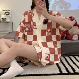 Летняя милая мультяшная пижама для выхода на улицу, осенний комплект, короткий рукав, популярно в интернете, размер