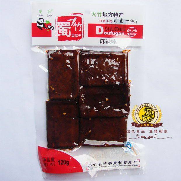 Dazhu long-established Shuzhu spicy bean dried tofu pieces 120 grams of bags will take a baby out