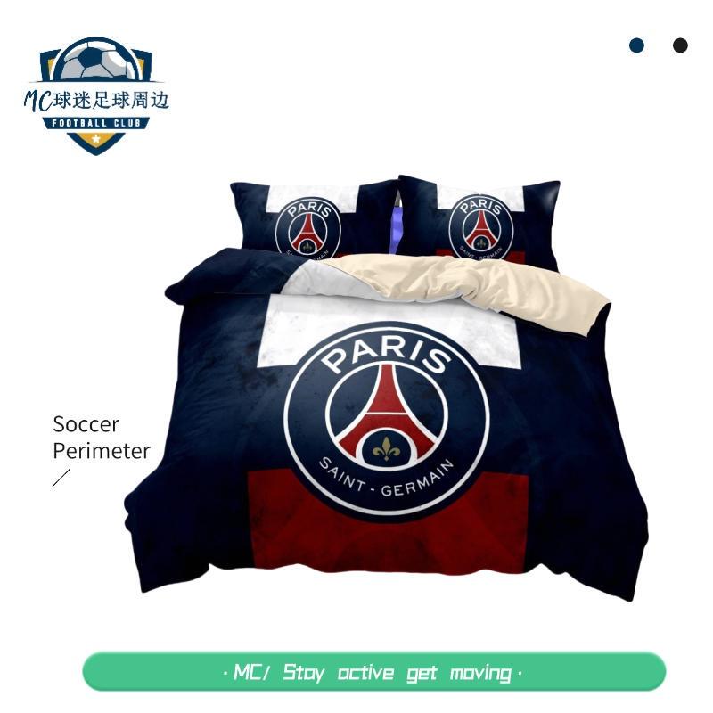 Manchester United, Inter Milan, Barcelona Bedding Set, Brushed Fabric Four-Piece Set, Digital Print Fan Football Merchandise