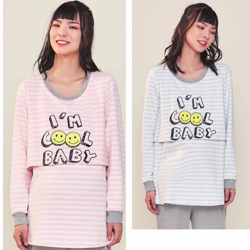 Pregnancy Color Moon Subsuit Autumn Winter Thickening Pure Cotton Pregnant Woman Sleeping Clothing Loose home Nursing Lactation Lactation Suit