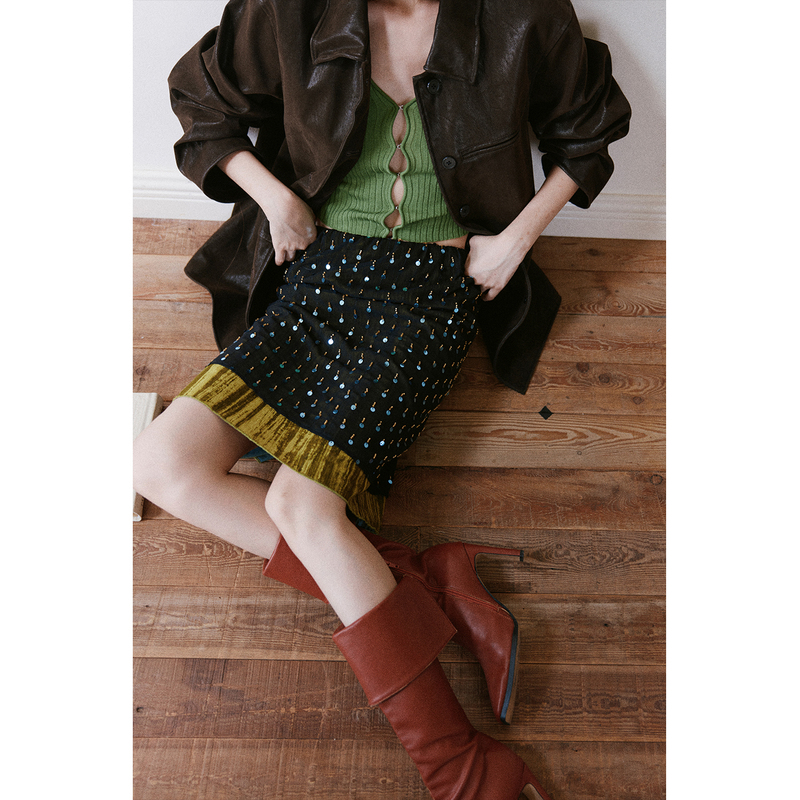 Rosebanks Really Has a Vintage Feel! Atmospheric Heavy-Duty Sequin and Beaded Velvet Patchwork Skirt Rosebanks Really Has a Vintage Feel! Atmospheric Heavy-Duty Sequin and Beaded Velvet Patchwork Skirt