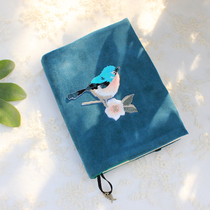 Retro embroidered bird handmade book cover notebook cloth art book cover hand book A 6 bag book cover travel notepad