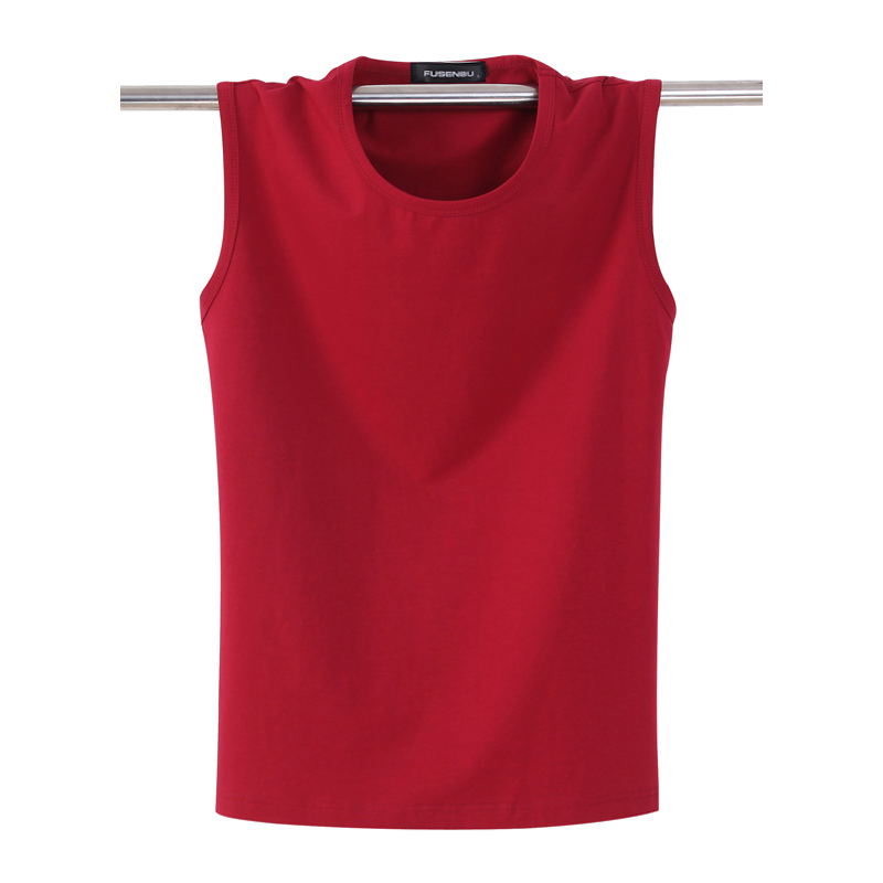 Mùa hè mới không tay vest nam cotton phần mỏng thể thao đáy vai rộng t-shirt kích thước lớn màu rắn vòng cổ mồ hôi vest