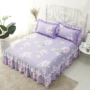 Giường chống trượt cotton trải giường váy đơn mảnh cotton bed bốn bộ bộ đồ giường ren có thể được tùy chỉnh - Váy Petti ga giường viền họa tiết