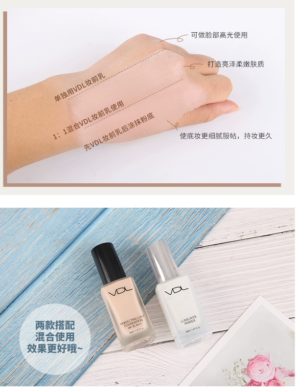 VDL Foundation Liquid Korea Cleansing Moisturising Skin Kem che khuyết điểm Kem nền 30ml