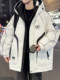 Down jacket men's winter trendy brand contrasting coat male student hooded thickened warm and lockable outdoor cold-proof clothing