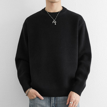 High-End Pure Cotton Sweater for Men, Winter 2025 New Style, Thickened and Warm, Inner Layer, All-Cotton Knitwear, Base Layer Shirt