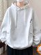 Fleece-Lined Thickened Sweatshirt for Men, Hooded, Autumn and Winter Design, Trendy Brand, Gray, Sporty Style, Warm Top for Teenagers