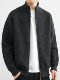 American-Style Trendy Brand Stand-Up Collar Cardigan Jacket for Men, Spring and Autumn, High-End, Heavyweight, Loose, Stylish, Fleece-Lined Knit Jacket for Men