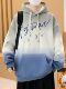 Gradient Color Hooded Sweatshirt for Men 2025 New Autumn and Winter Youth Casual Fleece-Lined Thickened Inner Layer Jacket Top