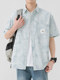 Tie-dye short-sleeved shirt for men, summer ice-like thin shirt, trendy youth gradient half-sleeved shirt jacket