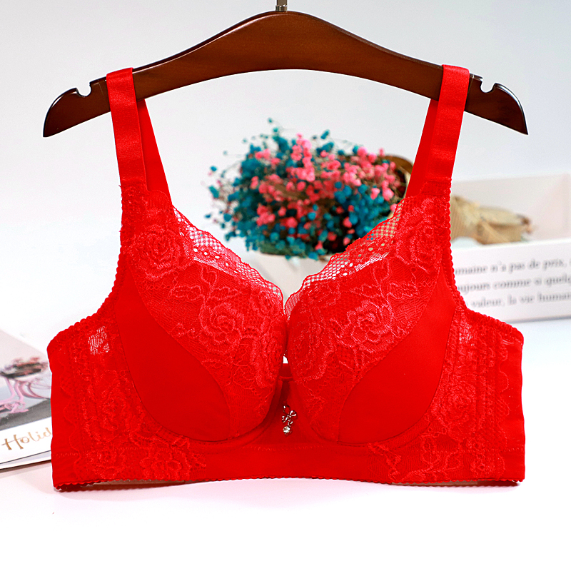 Siêu mỏng không có bọt biển đồ lót nữ ren gợi cảm đầy đủ cup tụ tập điều chỉnh áo ngực B cup C cup áo ngực không gọng