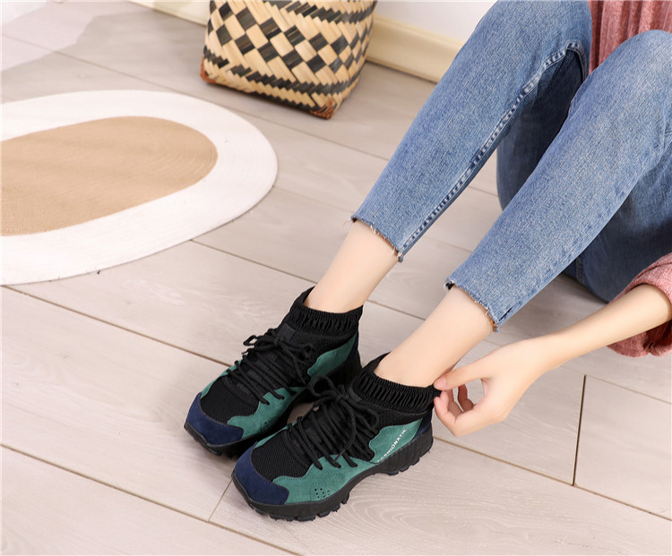 Mùa đông mới cộng với vớ nhung dày cao giày nữ Giày dép học sinh Hàn Quốc giày sneaker nữ chính hãng