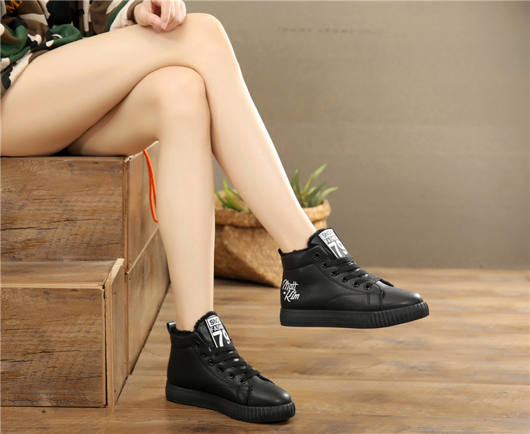 Giày cotton mới 2018 mùa đông ấm áp của phụ nữ cộng với nhung dày dày hoang dã không trơn trượt cao giúp sinh viên đi giày thể thao thông thường giày thể thao nữ converse cổ cao