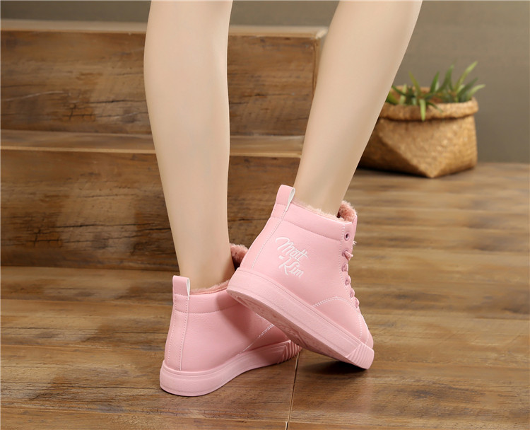 Giày cotton mới 2018 mùa đông ấm áp của phụ nữ cộng với nhung dày dày hoang dã không trơn trượt cao giúp sinh viên đi giày thể thao thông thường giày thể thao nữ converse cổ cao