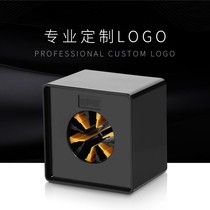 Media interview sunflower acrylic microphone square box microphone station logo custom billboard label sleeve