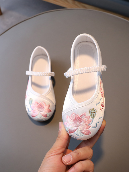 Girl Shoes for Han Chinese Clothing Ancient Costume Shoes Chinese Style Kid Princess Tang Suit Children's Embroidered Shoes Old Beijing Embroidered Cloth Shoes