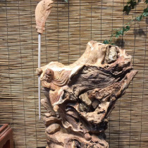 Wood in carving plant Thuja aging old material flying Guan Gong guan yu living room office decoration direct