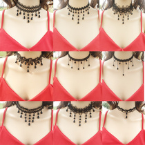 Collarbone chain 2021 New not falling thyroid postoperative shielding necklace Neck Scars scarring Scarring Mesh Red Lace