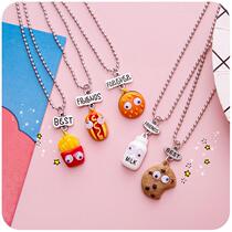 Girlfriend necklace female jewelry two birthday Korean fresh gift a pair of cute fashion collarbone students three