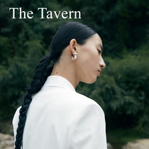 TheTavern niche designer LELEMENTO Nebula silver metal black agate earrings earrings stud