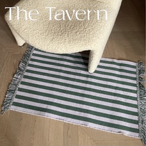 TheTavern Danish HAY organic cotton striped color tassel handmade carpet living room bedroom doorside blanket
