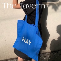 TheTavern Danish HAY Tote Bag blue cloth washed letters solid color eco-friendly Bag shopping Bag