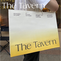 TheTavern gradient yellow limited pink logo shopping packaging paper bag recycling small medium and large