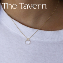  TheTavern Coldframe Quartz Stone Padlock Pendant Transparent 14k Gold Silver Black All-silver Necklace