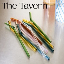 TheTavern Danish HAY stained transparent glass cold-resistant and heat-resistant fruit juice drink environmentally friendly straw combination