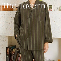 TheTavern JNBYHOME Striped Loose Cotton Corduroy Pajamas Pajama Pants Home Clothes Set 2 Colors