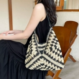 Соломенная пляжная портативная сумка на одно плечо