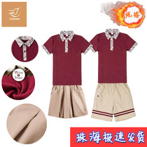 Zhuhai City Chanzhou District Elementary School Uniforms in Summer Clothing Breathable Pure Cotton Fabric Sportswear First Grade Freshman Class Suit Suit