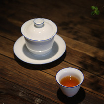 Jingdezhen ceramic thin teacup single cup sweet white glaze Master Cup white porcelain handmade individual cup kung fu tea set